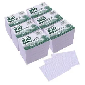 Recycled Index Cards, 4" x 6", 36 Packs of 100 Note Cards, Lined & Blank Flashcards, Great for Studying, Tests, Speeches Recycled Index Cards, 4" x 6", 36 Packs of 100 Note Cards, Lined & Blank Flashcards, Great for Studying, Tests, Speeches