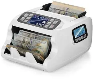 IMC22 Money Counter Machine Mixed Denomination, Dual-Display, CIS/UV/IR/MG Counterfeit Detection Bill Counter, USD, MXN, COP, CAD Cash Counter for Business, Merchant, 2Y Protect (White) IMC22 Money Counter Machine Mixed Denomination, Dual-Display, CIS/UV/IR/MG Counterfeit Detection Bill Counter, USD, MXN, COP, CAD Cash Counter for Business, Merchant, 2Y Protect (White)