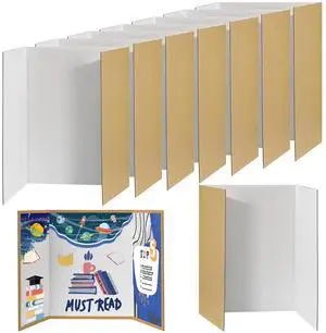8 PCS Trifold Poster Board- Extra Large 48" x 36" Tri Fold Display Board Hard & Thick White Presentation Cardboard for Science Fair, School Projects, and Business Presentations Supply 8 PCS Trifold Poster Board- Extra Large 48" x 36" Tri Fold Display Board Hard & Thick White Presentation Cardboard for Science Fair, School Projects, and Business Presentations Supply