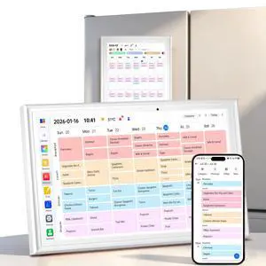15.6" Digital Calendar, Touchscreen Smart Family Planner, Wall & Desktop | 15.6 HD Touch Screen Chore Chart, No Subscription Digital Wall Calendar, Syncs with Google Calendar, Weekly & Monthly Planner 15.6" Digital Calendar, Touchscreen Smart Family Planner, Wall & Desktop | 15.6 HD Touch Screen Chore Chart, No Subscription Digital Wall Calendar, Syncs with Google Calendar, Weekly & Monthly Planner