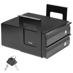 Black 12 x 14 inch Under Desk Double Stacked Drawers, DESK-AC03L-2B | Sturdy Steel Design, Secure Dual Locking Drawers, Home Office Storage Organizer, Holds 11 lbs Black 12 x 14 inch Under Desk Double Stacked Drawers, DESK-AC03L-2B | Sturdy Steel Design, Secure Dual Locking Drawers, Home Office Storage Organizer, Holds 11 lbs