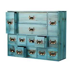 Apothecary Drawers Card Catalog Cabinet with 14 Drawers Wooden Card Catalog Wooden Storage Box for Desktop Organizer (Blue) Apothecary Drawers Card Catalog Cabinet with 14 Drawers Wooden Card Catalog Wooden Storage Box for Desktop Organizer (Blue)