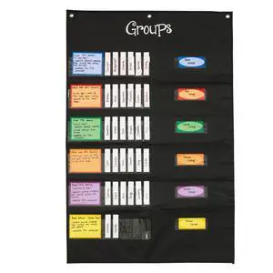 Small Group Management Pocket Chart with Clear Pockets | 26.75" x 40.75", School Supplies & Classroom Schedule Organizer for Teachers, Jobs, & Daily Routines Small Group Management Pocket Chart with Clear Pockets | 26.75" x 40.75", School Supplies & Classroom Schedule Organizer for Teachers, Jobs, & Daily Routines