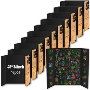 10 Pack Trifold Poster Board 48" X 36", Black Poster Boards, Science Fair Display Boards Posterboard for Mounting, Prints,Art,Display,Projects Classroom Supplies (10) 10 Pack Trifold Poster Board 48" X 36", Black Poster Boards, Science Fair Display Boards Posterboard for Mounting, Prints,Art,Display,Projects Classroom Supplies (10)