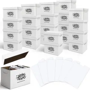 Book Storage Box | 22 Boxes with 6 Dividers (Each Box Stores Up to 175 Comics) - Short Stackable Design with Dust Protection Lid | Strong Structure & Acid Free Manufacturing Book Storage Box | 22 Boxes with 6 Dividers (Each Box Stores Up to 175 Comics) - Short Stackable Design with Dust Protection Lid | Strong Structure & Acid Free Manufacturing