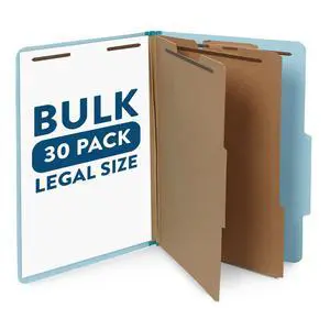 30 Light Blue Classification Folders, 2 Divider, Legal | Heavy duty 25pt pressboard, 2 dividers, 6 partitions, 2 in expansion, 2 prong, legal charts, law client files 30 Light Blue Classification Folders, 2 Divider, Legal | Heavy duty 25pt pressboard, 2 dividers, 6 partitions, 2 in expansion, 2 prong, legal charts, law client files