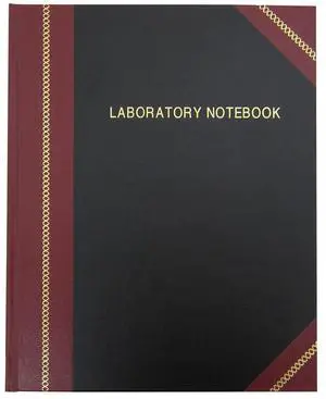 Professional Grade Lab Notebook, Hardbound, 240 Pages | Ruled Format, Black & Burgundy Imitation Leather Cover, 8'' x 10'' - Made in USA Professional Grade Lab Notebook, Hardbound, 240 Pages | Ruled Format, Black & Burgundy Imitation Leather Cover, 8'' x 10'' - Made in USA