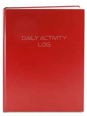 Daily Activity Log Book, Red, Hardbound, 384 Pages | 365 Day Activities Logbook & Diary, Section Sewn, 8 7/8'' x 11 1/4'' - Made in USA Daily Activity Log Book, Red, Hardbound, 384 Pages | 365 Day Activities Logbook & Diary, Section Sewn, 8 7/8'' x 11 1/4'' - Made in USA
