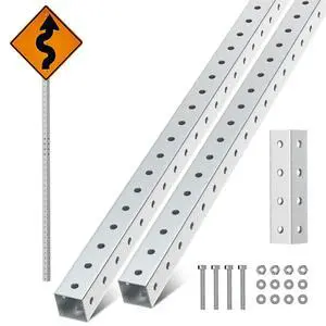 2" x 2" Square Sign Post 9.45 ft, Square Tubing with 7/16" Pre-Drilled Holes, Heavy Duty Galvanized Steel Tube, Perforated Metal Post for Real Estate, Parking, Street and Outdoor Signs 2" x 2" Square Sign Post 9.45 ft, Square Tubing with 7/16" Pre-Drilled Holes, Heavy Duty Galvanized Steel Tube, Perforated Metal Post for Real Estate, Parking, Street and Outdoor Signs
