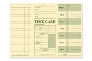Employee Attendance Weekly Time Card, Made in the USA (Pack of 250) Employee Attendance Weekly Time Card, Made in the USA (Pack of 250)
