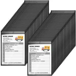 80 Pack Dry Erase Pockets, Reusable Clear Job Ticket Holders, Plastic Sleeves Shop Ticket Holders Order Sheet Protectors for Work, Office, Classroom Organization(10'' X 14'',Vertical) 80 Pack Dry Erase Pockets, Reusable Clear Job Ticket Holders, Plastic Sleeves Shop Ticket Holders Order Sheet Protectors for Work, Office, Classroom Organization(10'' X 14'',Vertical)