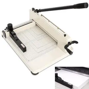 400 Sheet Heavy Duty Paper Cutter with HSS Blade, Industrial Paper Trimmer | Commercial Paper Cutter with Steel Base, Dual Safety Lock and Protective Cover for Print Shops, Schools, Offices and Crafts 400 Sheet Heavy Duty Paper Cutter with HSS Blade, Industrial Paper Trimmer | Commercial Paper Cutter with Steel Base, Dual Safety Lock and Protective Cover for Print Shops, Schools, Offices and Crafts