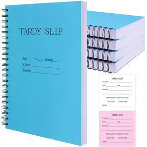 3600 Pcs/4 Book Tardy Slip Book with Carbonless Duplicates 3.5 x 4.3 Inch Tardy Slips Per Books Form Register Copy for School Recording Student Late Arrivals Easy Removal Fold and Tear 3600 Pcs/4 Book Tardy Slip Book with Carbonless Duplicates 3.5 x 4.3 Inch Tardy Slips Per Books Form Register Copy for School Recording Student Late Arrivals Easy Removal Fold and Tear
