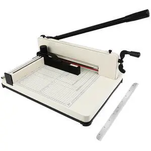 Heavy Duty Paper Cutter, 12" Guillotine Paper Cutter, Cortadora de Papel 400 Sheets Paper Trimmer with Double Safety Protection&Durable HSS Blade for Cutting Paper, Leather, PVC,Non-Woven Fabrics Heavy Duty Paper Cutter, 12" Guillotine Paper Cutter, Cortadora de Papel 400 Sheets Paper Trimmer with Double Safety Protection&Durable HSS Blade for Cutting Paper, Leather, PVC,Non-Woven Fabrics