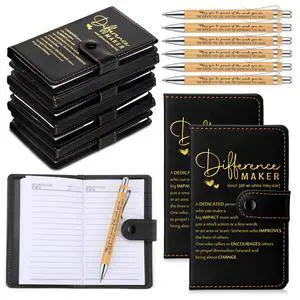 30 Sets Difference Maker Employee Appreciation Gifts Inspirational A5 Leather Notebooks with Pens Thank You Motivational Gifts for Men Women Volunteers Teacher (Black) 30 Sets Difference Maker Employee Appreciation Gifts Inspirational A5 Leather Notebooks with Pens Thank You Motivational Gifts for Men Women Volunteers Teacher (Black)