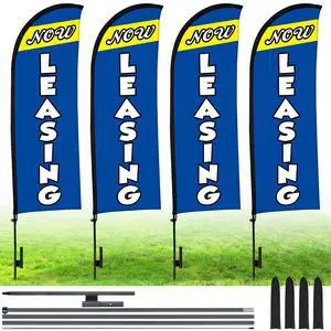 4 Sets 15ft Now Leasing Flags Banners for Advertising with Flagpole Ground Stake Portable Bag Feather Now Leasing Signs Banner for Business Advertising (Blue) 4 Sets 15ft Now Leasing Flags Banners for Advertising with Flagpole Ground Stake Portable Bag Feather Now Leasing Signs Banner for Business Advertising (Blue)