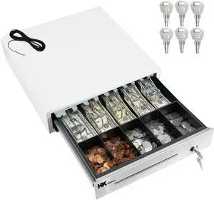 16inch "Stainless Steel" Front White Heavy Duty POS Interface Cash Drawer with 5Bill/5Coin 16inch "Stainless Steel" Front White Heavy Duty POS Interface Cash Drawer with 5Bill/5Coin