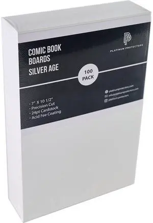 Comic Book Boards for Silver Age, Current/Modern (500-Count) Reusable White Storage Backing Boards Precision Cut Comic Book Boards for Silver Age, Current/Modern (500-Count) Reusable White Storage Backing Boards Precision Cut