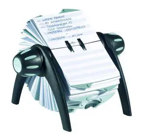 Telindex Rotary Address Card Holder - Includes 500 Double-Sided Card Pockets - Includes A-Z Index - Made from Black Plastic Telindex Rotary Address Card Holder - Includes 500 Double-Sided Card Pockets - Includes A-Z Index - Made from Black Plastic