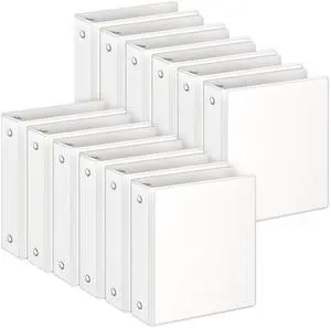 3 Ring Binders, 2" Round Rings 12 Pack, Fits 8.5x11in, View 2 Pocket, White | for 8.5x11 Inch Paper, for Customizable Covers, Three Ring, for School Office Business Supplies, White,2 Inch 3 Ring Binders, 2" Round Rings 12 Pack, Fits 8.5x11in, View 2 Pocket, White | for 8.5x11 Inch Paper, for Customizable Covers, Three Ring, for School Office Business Supplies, White,2 Inch