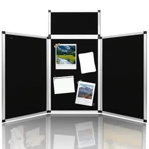 3+1 Panel Folding Trade Show Presentation Board 70.8 x 35.4 Trifold Desktop Display Board with Carry Bag Large Metal Frame Tabletop Display 4 Panels-Black 3+1 Panel Folding Trade Show Presentation Board 70.8 x 35.4 Trifold Desktop Display Board with Carry Bag Large Metal Frame Tabletop Display 4 Panels-Black