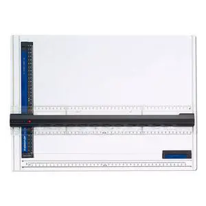 Mars 661 A3 Drawing Board, DIN A3, High Quality, Made in Germany, White, Impact- and Shatter-Resistant Plastic, Parallel Drawing Rail, Double Groove Guide Mars 661 A3 Drawing Board, DIN A3, High Quality, Made in Germany, White, Impact- and Shatter-Resistant Plastic, Parallel Drawing Rail, Double Groove Guide