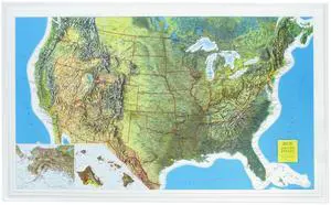 3D United States Raised Relief Map | Topographic USA Wall Map | 34.5" x 22" | Rand McNally x | Vacuum-Formed Rigid Vinyl 3D United States Raised Relief Map | Topographic USA Wall Map | 34.5" x 22" | Rand McNally x | Vacuum-Formed Rigid Vinyl