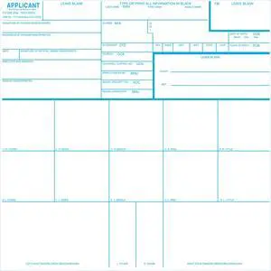 Fingerprint Cards, Applicant FD-258, 1000 Piece Fingerprint Cards, Applicant FD-258, 1000 Piece