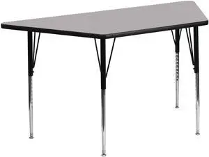 Wren 29''W x 57''L Trapezoid Grey Thermal Laminate Activity Table - Standard Height Adjustable Legs Wren 29''W x 57''L Trapezoid Grey Thermal Laminate Activity Table - Standard Height Adjustable Legs