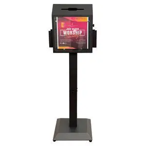 Suggestion Box with Stand, Floor Standing Offering, Donation & Ballot Box, Metal Lockable Collection Box with Combination Lock for Church,Office,Hospital Feedback,Voting & Key Return, Black Suggestion Box with Stand, Floor Standing Offering, Donation & Ballot Box, Metal Lockable Collection Box with Combination Lock for Church,Office,Hospital Feedback,Voting & Key Return, Black