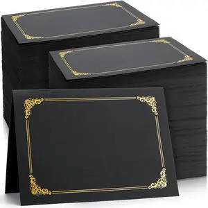 200 Pcs 8.5 x 11 Certificate Holders Diploma Holders Document Covers with Gold Foil Border Certificate Folders for Letter Size Diploma Graduation Documents Awards Cardstock(Black) 200 Pcs 8.5 x 11 Certificate Holders Diploma Holders Document Covers with Gold Foil Border Certificate Folders for Letter Size Diploma Graduation Documents Awards Cardstock(Black)