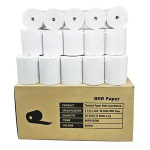 (30 Coreless Rolls - 50 GSM) 3 1/8 x 230 Thermal Paper Receipt Rolls fits all Clover POS Cash Register Printers for TSP500 TSP600 TSP 700 TSP2000 CT S300 from (30 Coreless Rolls - 50 GSM) 3 1/8 x 230 Thermal Paper Receipt Rolls fits all Clover POS Cash Register Printers for TSP500 TSP600 TSP 700 TSP2000 CT S300 from