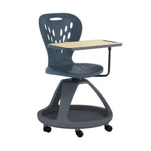 Laikyn Dark Gray Mobile Desk Chair with 360 Degree Tablet Rotation and Under Seat Storage Cubby Laikyn Dark Gray Mobile Desk Chair with 360 Degree Tablet Rotation and Under Seat Storage Cubby