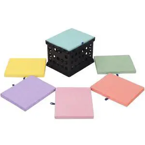6 Pcs Crate Seat Cushions for Classroom 1.18" Thick Squares Wooden Foam Cushions Alternative Classroom Seating Suitable for 17.25'' x 14.25'' Plastic Storage Crate Seat(Pastel) 6 Pcs Crate Seat Cushions for Classroom 1.18" Thick Squares Wooden Foam Cushions Alternative Classroom Seating Suitable for 17.25'' x 14.25'' Plastic Storage Crate Seat(Pastel)
