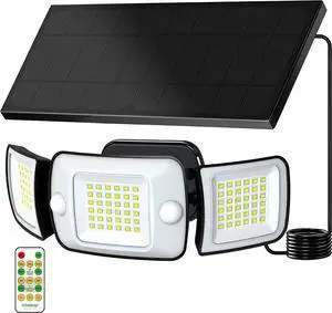 intelamp Outdoor Solar Flood Light Cool White Separate Panel 6000mAh 1500LM | Remote Control, Dual Motion Sensor, IP65 weatherproof, 6000mAh LiFePO4 battery deliver reliable all-night lighting intelamp Outdoor Solar Flood Light Cool White Separate Panel 6000mAh 1500LM | Remote Control, Dual Motion Sensor, IP65 weatherproof, 6000mAh LiFePO4 battery deliver reliable all-night lighting