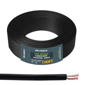 16/2 Low Voltage Landscape Lighting Wire, Outdoor Direct Burial Cable, 16 Gauge 2 Conductor, 100 Feet 16/2 Low Voltage Landscape Lighting Wire, Outdoor Direct Burial Cable, 16 Gauge 2 Conductor, 100 Feet