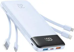 charmast Portable Charger Built-in Cables, 20000mAh Power Bank 6-Output | Travel Fast Charging Battery Pack for iPhone 17/16/15 Samsung Android, Flight-Approved, Multi-Device, USB-C & USB-A, LED % charmast Portable Charger Built-in Cables, 20000mAh Power Bank 6-Output | Travel Fast Charging Battery Pack for iPhone 17/16/15 Samsung Android, Flight-Approved, Multi-Device, USB-C & USB-A, LED %