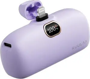 Kuulaa Portable Charger with Built-in Lightning Cable 5000mAh Small iPhone Fast Charging Mini Portable Phone Charger for iPhone 14/13/13 Pro/12/12 Pro/11/XR/XS/X/8/7/6, Purple Kuulaa Portable Charger with Built-in Lightning Cable 5000mAh Small iPhone Fast Charging Mini Portable Phone Charger for iPhone 14/13/13 Pro/12/12 Pro/11/XR/XS/X/8/7/6, Purple