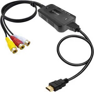 RCA to HDMI Converter, 1080P RCA Composite AV to HDMI Video Converter Cable Compatible with Wii NES N64 PS2 Xbox 360 Sega Genesis VHS VCR DVD Players to TV Display with HDMI Interface RCA to HDMI Converter, 1080P RCA Composite AV to HDMI Video Converter Cable Compatible with Wii NES N64 PS2 Xbox 360 Sega Genesis VHS VCR DVD Players to TV Display with HDMI Interface