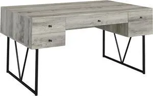 Coaster Home Furnishings Analiese Rustic 63-Inch 4-Drawer Home Office Computer Writing Desk Study Table with Storage Engineered Eco-Friendly Wood Look Laminate Sturdy Steel Grey Driftwood 801999 Coaster Home Furnishings Analiese Rustic 63-Inch 4-Drawer Home Office Computer Writing Desk Study Table with Storage Engineered Eco-Friendly Wood Look Laminate Sturdy Steel Grey Driftwood 801999