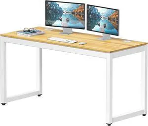 SHW 55-Inch Commercial-Grade Office Computer Desk, Oak SHW 55-Inch Commercial-Grade Office Computer Desk, Oak