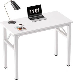 Need Small Folding Computer Desk, 31.5 Inch Writing Table, White Need Small Folding Computer Desk, 31.5 Inch Writing Table, White