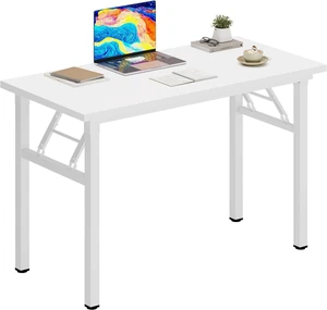 DlandHome 31.5 Inch Small Folding Computer Desk for Home Office, White DlandHome 31.5 Inch Small Folding Computer Desk for Home Office, White