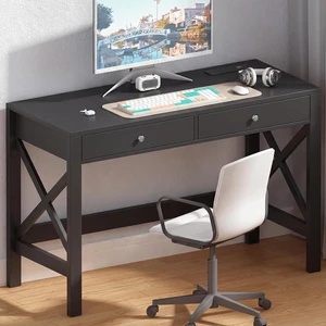 ChooChoo 39.4 Inches Farmhouse Computer Desk with 2 Drawers ChooChoo 39.4 Inches Farmhouse Computer Desk with 2 Drawers