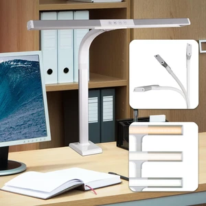 OttLite Extra Wide Area LED Clamp Lamp, 5 Light Levels, White and Silver OttLite Extra Wide Area LED Clamp Lamp, 5 Light Levels, White and Silver
