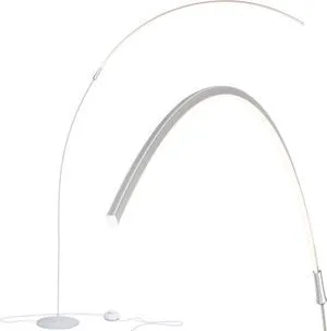 Brightech Sparq Arc Floor Lamp - Sleek, Minimalist Curved LED Standing Lamp for Living Room, Office Desk, Arches Over Bed and Sofa for Reading, Bright & Dimmable Task Light - Silver Brightech Sparq Arc Floor Lamp - Sleek, Minimalist Curved LED Standing Lamp for Living Room, Office Desk, Arches Over Bed and Sofa for Reading, Bright & Dimmable Task Light - Silver