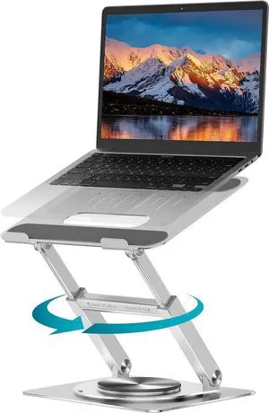 Lifelong 360 Rotating Adjustable Laptop Stand, 16" Tall Riser - Silver Lifelong 360 Rotating Adjustable Laptop Stand, 16" Tall Riser - Silver