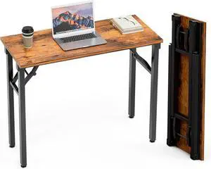 TEMI Small Computer Desk Folding Table - 35.8" Foldable Office Desk, No Assembly, Perfect for Small Spaces in Bedroom, Dorm, or Apartment, Study Table with Compact Design, Brown TEMI Small Computer Desk Folding Table - 35.8" Foldable Office Desk, No Assembly, Perfect for Small Spaces in Bedroom, Dorm, or Apartment, Study Table with Compact Design, Brown