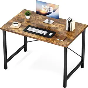 Sweetcrispy 40-Inch Small Computer Desk for Bedroom, Brown Sweetcrispy 40-Inch Small Computer Desk for Bedroom, Brown