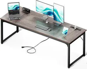 Coleshome 71 Inch Computer Desk with Power Outlet Coleshome 71 Inch Computer Desk with Power Outlet